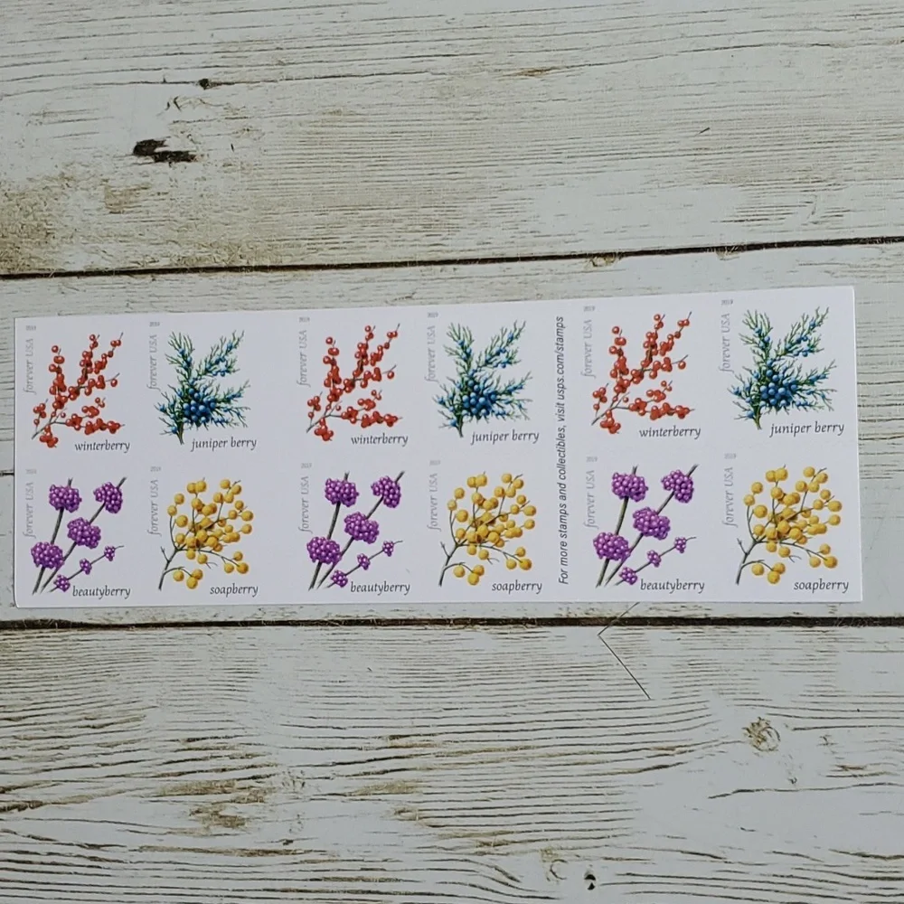 100‎ Winter Berries 2019 Forever Postage Stamps USPS Christmas Cards Weddings